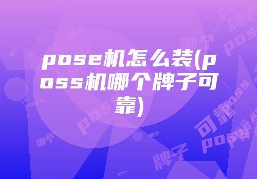 pose机怎么装(poss机哪个牌子可靠)